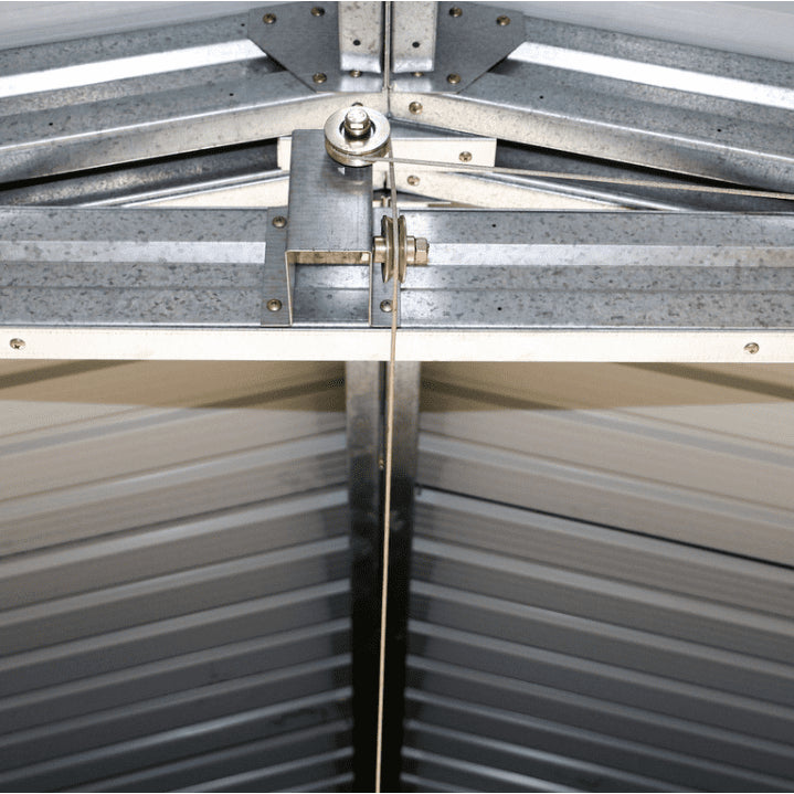 Duramax 12'x20' Imperial Metal Garage Dark Gray w/ White Trim Ceiling Details 50951