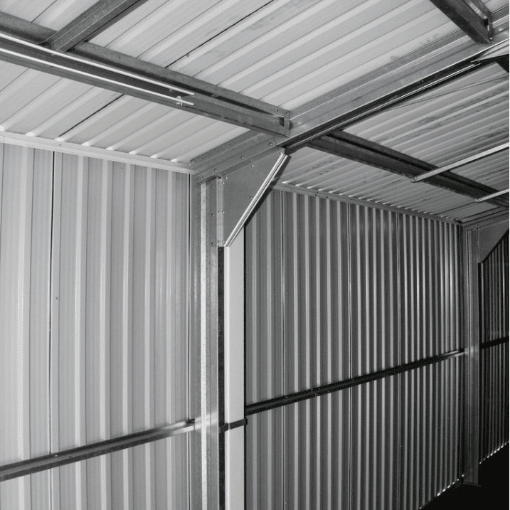 Duramax 12'x20' Imperial Metal Garage Dark Gray w/ White Trim Walls 50951
