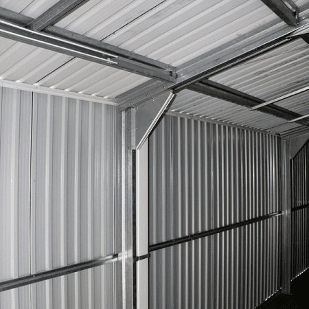 Duramax 12'x26' Imperial Metal Garage Dark Gray w/ White Trim Walls 55151
