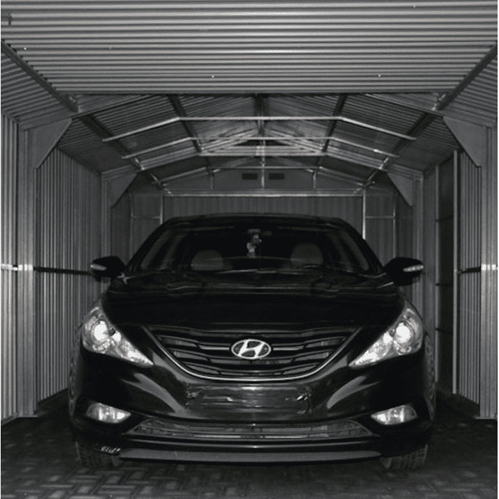Duramax 12'x20' Imperial Metal Garage Dark Gray w/ White Trim Durable Garage 50951