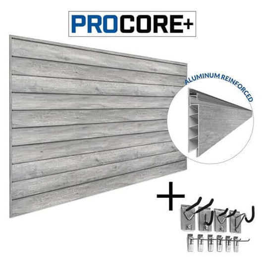 Proslat PROCORE+ Gray Wood Slatwall Mini Bundle 37106K