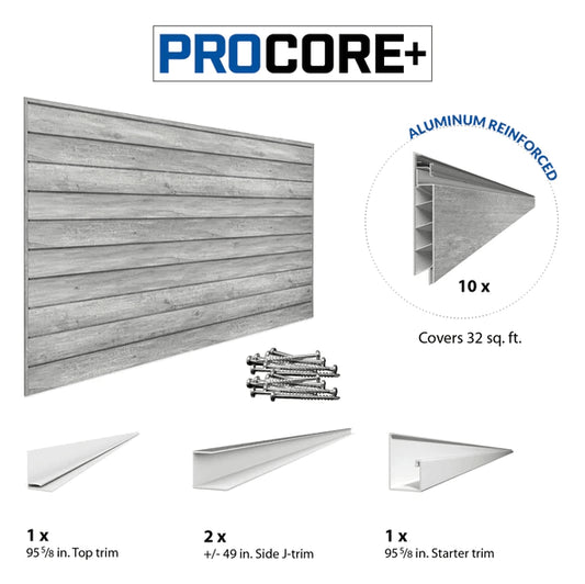 Proslat PROCORE+ Gray Wood Slatwall Mini Bundle 37106K