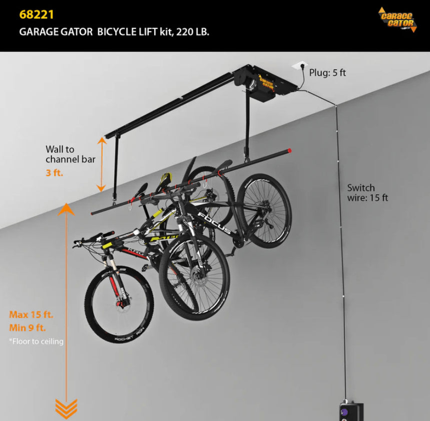 PROSLAT Garage Gator Storage Elevator Eight Bicycle 220 lb Lift Kit