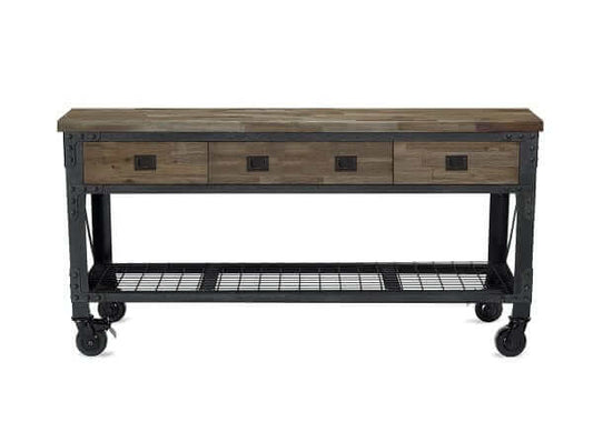 Duramax 72"Wx24"D 3-Drawer Rolling Workbench Aged Macadamia 68001M