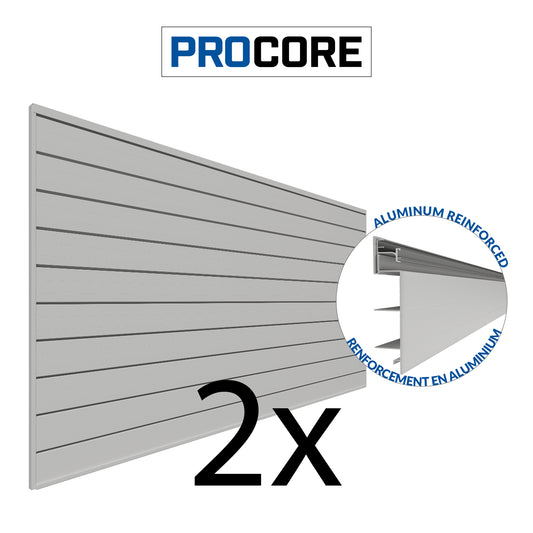 Proslat PROCORE 2 Pack - 8 ft. x 4 ft. Slatwall - Gray 87729K