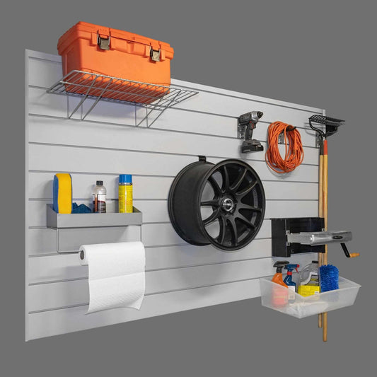 Proslat PROCORE+ Silver Gray Carbon Fiber Slatwall Panel Set Ultimate Bundle 37709K