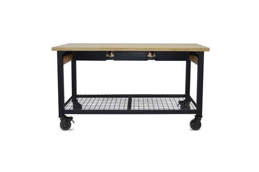 Duramax Rove 62 in. x 24 in. 3-Drawer Mobile Workbench with Solid Wood Top 68004
