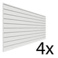 Proslat 4 ft. x 8 ft. PVC Slatwall – 4 pack 128 sq ft - FREE Ultimate Kit White P88422