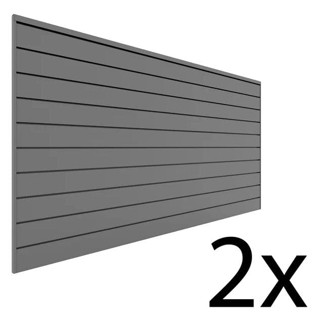 Proslat 4 ft. x 8 ft. PVC Slatwall – 2 pack 64 sq ft - FREE 20 Piece Hook Kit Light Gray P88227