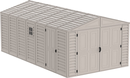 Duramax Vinyl Garage 10.5x20.5 w/ Foundation 2 Windows 15226