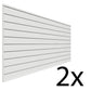 Proslat 4 ft. x 8 ft. PVC Slatwall – 2 pack 64 sq ft - FREE 20 Piece Hook Kit White P88222