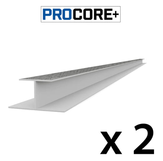 Proslat 8 ft. PROCORE+ Gray Wood PVC H-Trim 2 Pack 26322K