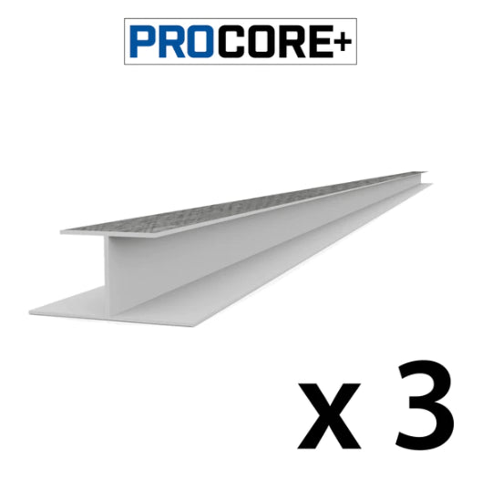 Proslat 8 ft. PROCORE+ Gray Wood PVC H-Trim 3 Pack 26323K