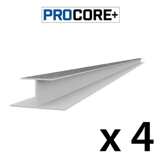 Proslat 8 ft. PROCORE+ Gray Wood PVC H-Trim 4 Pack 26324K