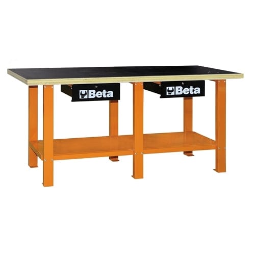Beta Tools C56W-WORKBENCH WITH WOOD TOP - Orange