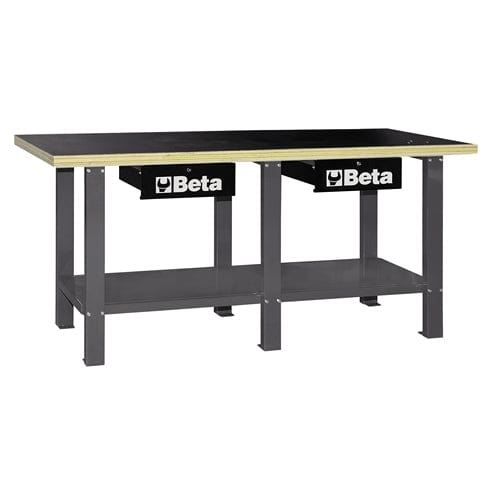 Beta Tools C56W-WORKBENCH WITH WOOD TOP - Black