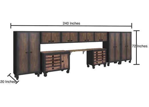 Duramax 10 Piece-Garage Storage Combo Set with Tool Chests, Wall Cabinets, Free Standing Cabinets and Folding Table