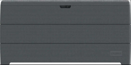 Duramax 110 Gal. Cedar Grain Deck Box Gray Front View 86603