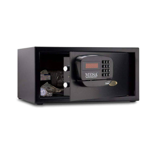 MESA Safes Hotel Portable Gun Safe 1.2 cu. ft. w/ Card Swipe Black,MHRC916E-BLK