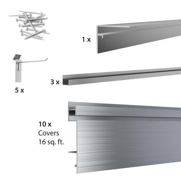 PROSLAT 4 ft. x 4 ft. Aluminium Slatwall #88901