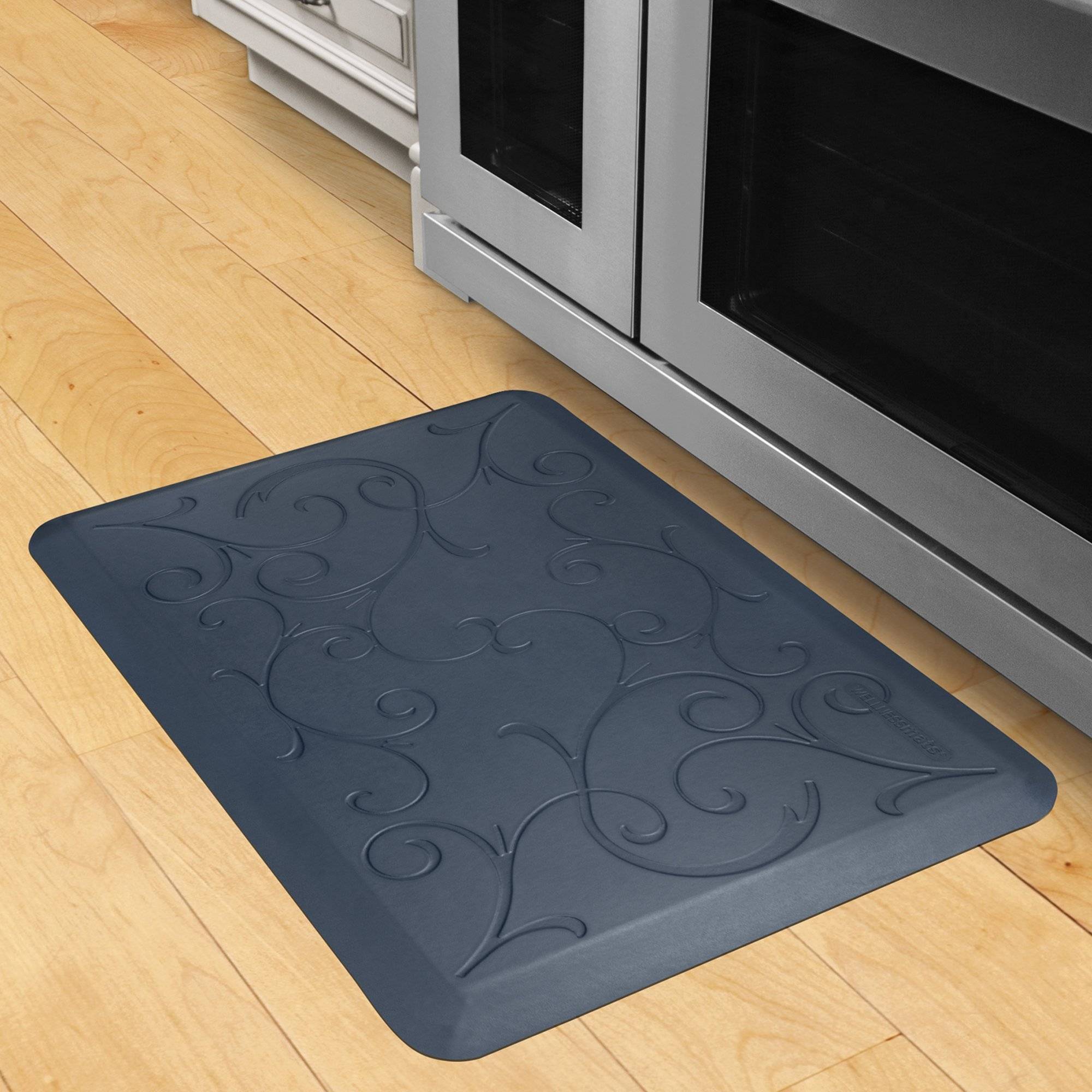 Wellnessmats Bella Estates Shades of Blue EB32WMRBGRY, Lagoon A kitchen rug that relieves pressure and discomfort. A non-toxic ergo mat.