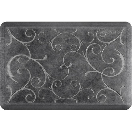 Wellnessmats Bella Estates Shades of Silver EB32WMRBNBLK,Onyx A kitchen rug that relieves pressure and discomfort. A non-toxic ergo mat.