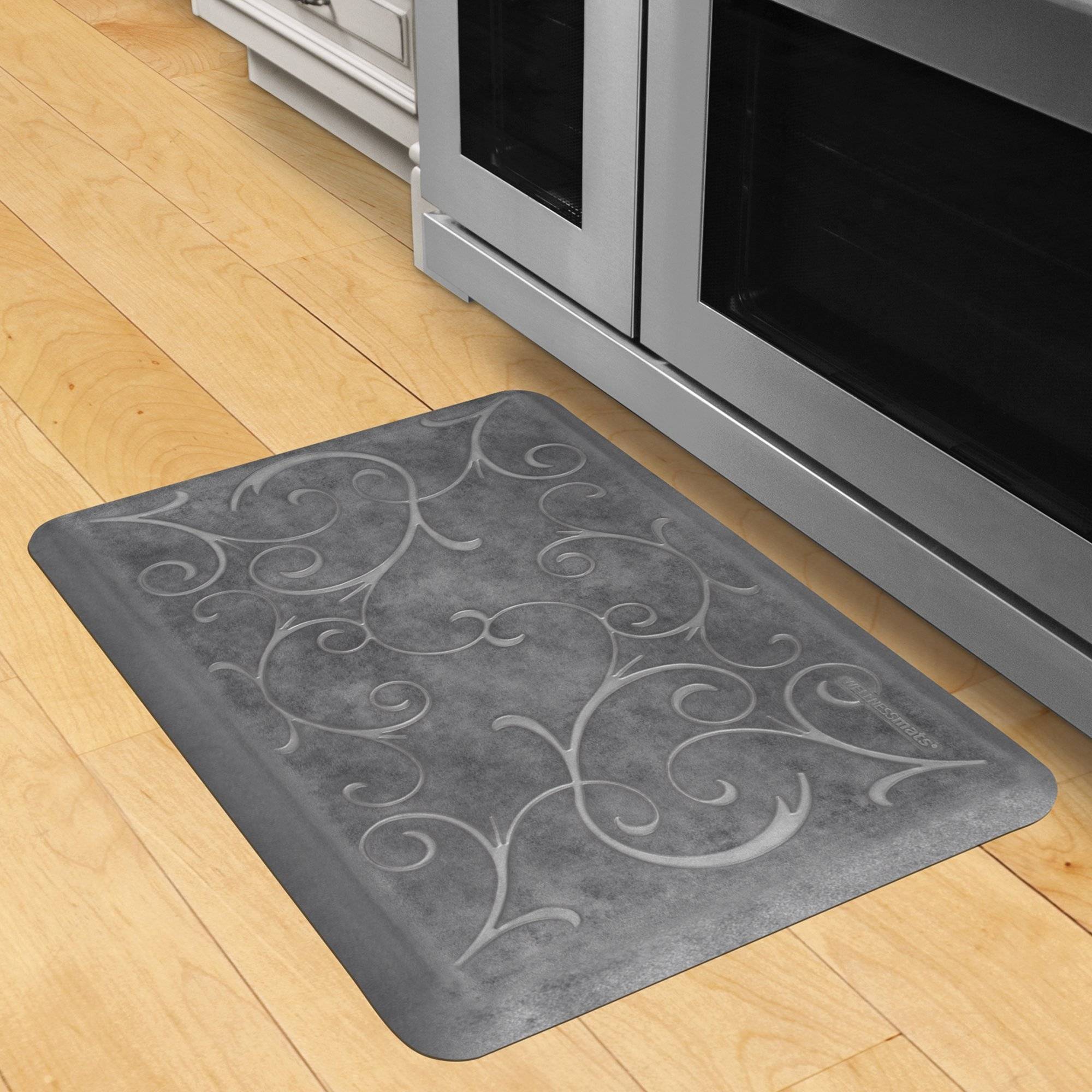 Wellnessmats Bella Estates Shades of Silver EB32WMRBNGRY,Slate An anti fatigue mat that increases proper circulation. A non-slip floor mat.