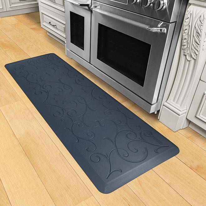 Wellnessmats Bella Estates Shades of Blue EB62WMRBGRY,Lagoon A kitchen rug that relieves pressure and discomfort. A non-toxic ergo mat.