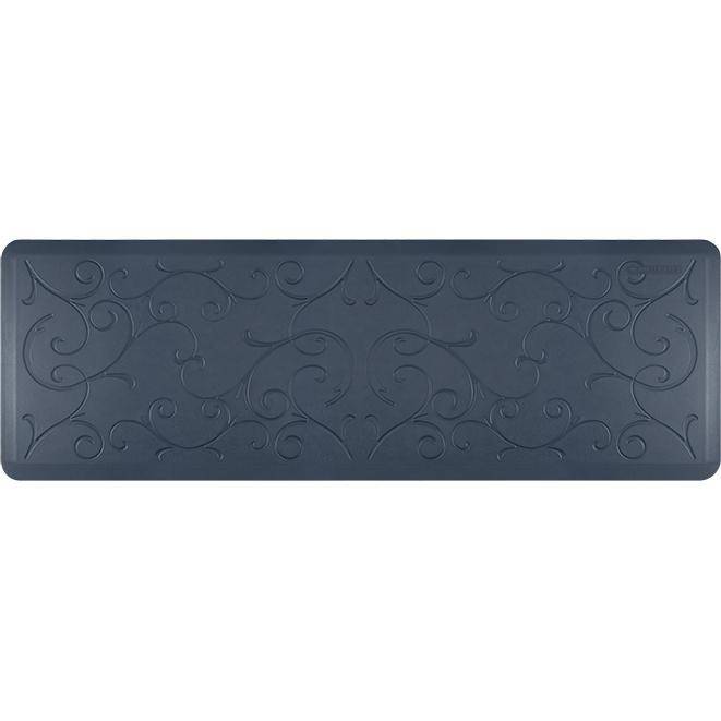 Wellnessmats Bella Estates Shades of Blue EB62WMRBGRY,Lagoon A recyclable kitchen rug. Anti-microbial floor mat that gives comfort to your feet.
