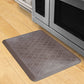 Wellnessmats Trellis Estates Shades of Silver ET32WMRBNBRN,Quartz A floor mat that has smooth surface. An ergo mat that gives comfort and relaxation while working in the kitchen or in any part of the house.
