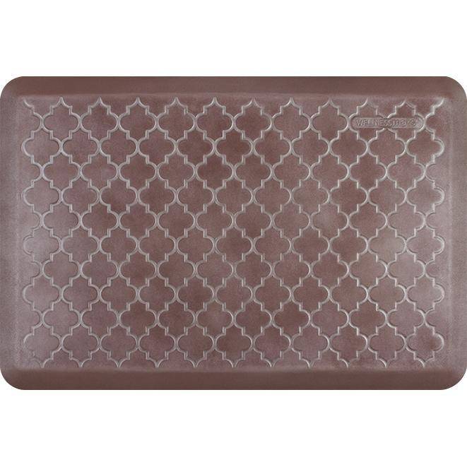 Wellnessmats Trellis Estates Shades of Silver ET32WMRBNBUR,Garnet An anti fatigue mat that increases proper circulation. A non-slip floor mat.