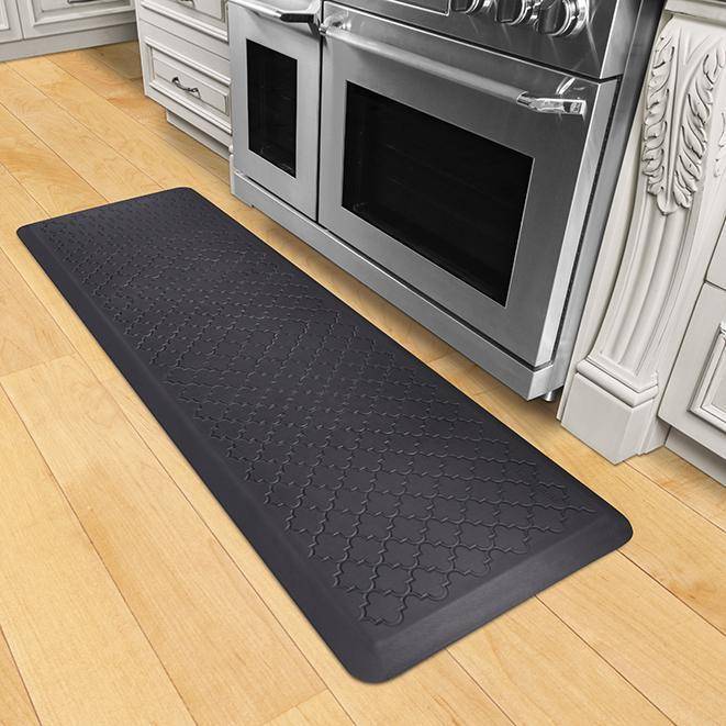 Wellnessmats Trellis Estates- Shades of Blue 6x2 ET62WMRBBLK,Midnight Blue Wellnessmats offers high quality collections of kitchen mats and kitchen rugs.