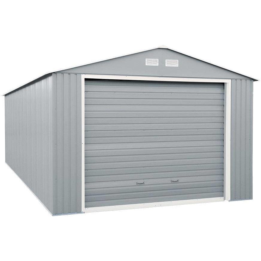 Duramax 12'x20' Imperial Metal Garage  Light Gray w/Off White 50952 - Garage Tools Storage