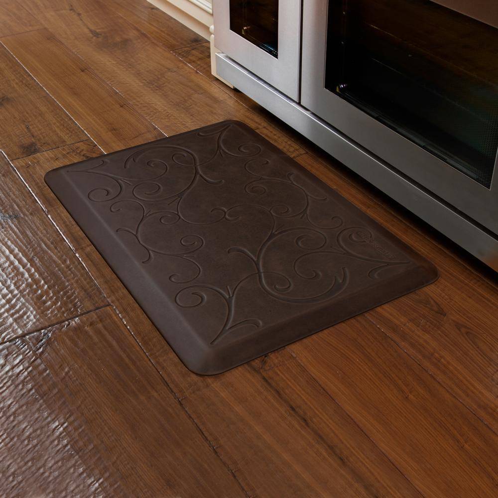 WellnessMats Bella Antique 3'X2' MB32WMRDB, Antique Dark A floor mat that has smooth surface. An ergo mat that gives comfort and relaxation while working in the kitchen or in any part of the house.