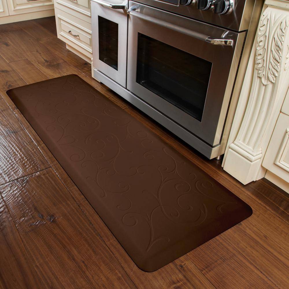 WellnessMats Bella Motif 6' X 2' MB62WMRBRN, Brown An anti fatigue mat that increases proper circulation. A non-slip floor mat.