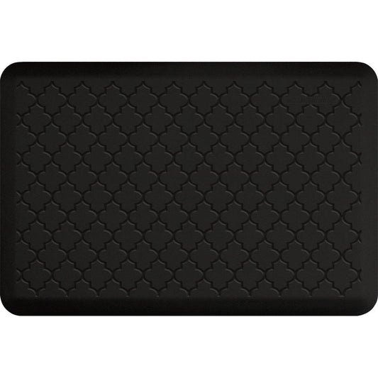 WellnessMats Trellis Motif 3' X 2' MT32WMRBLK, Black An anti fatigue mat that reduces stress. Easy to clean floormat