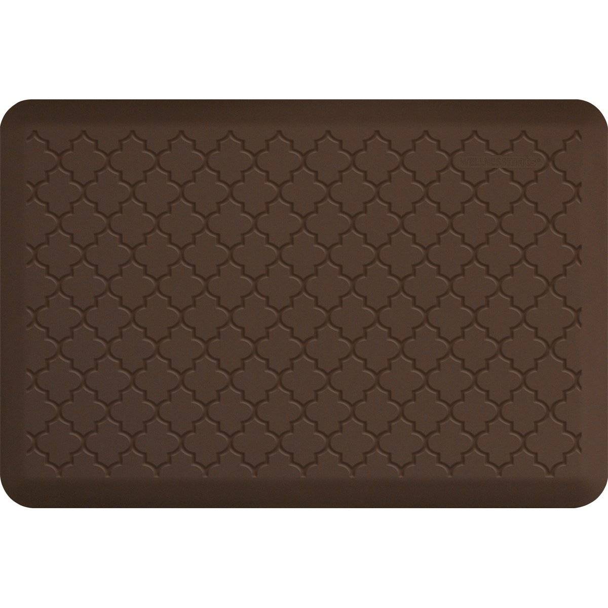 WellnessMats Trellis Motif 3' X 2' MT32WMRBRN, Brown A popular floor mat with elegant design. A kitchen mat that gives padded support.