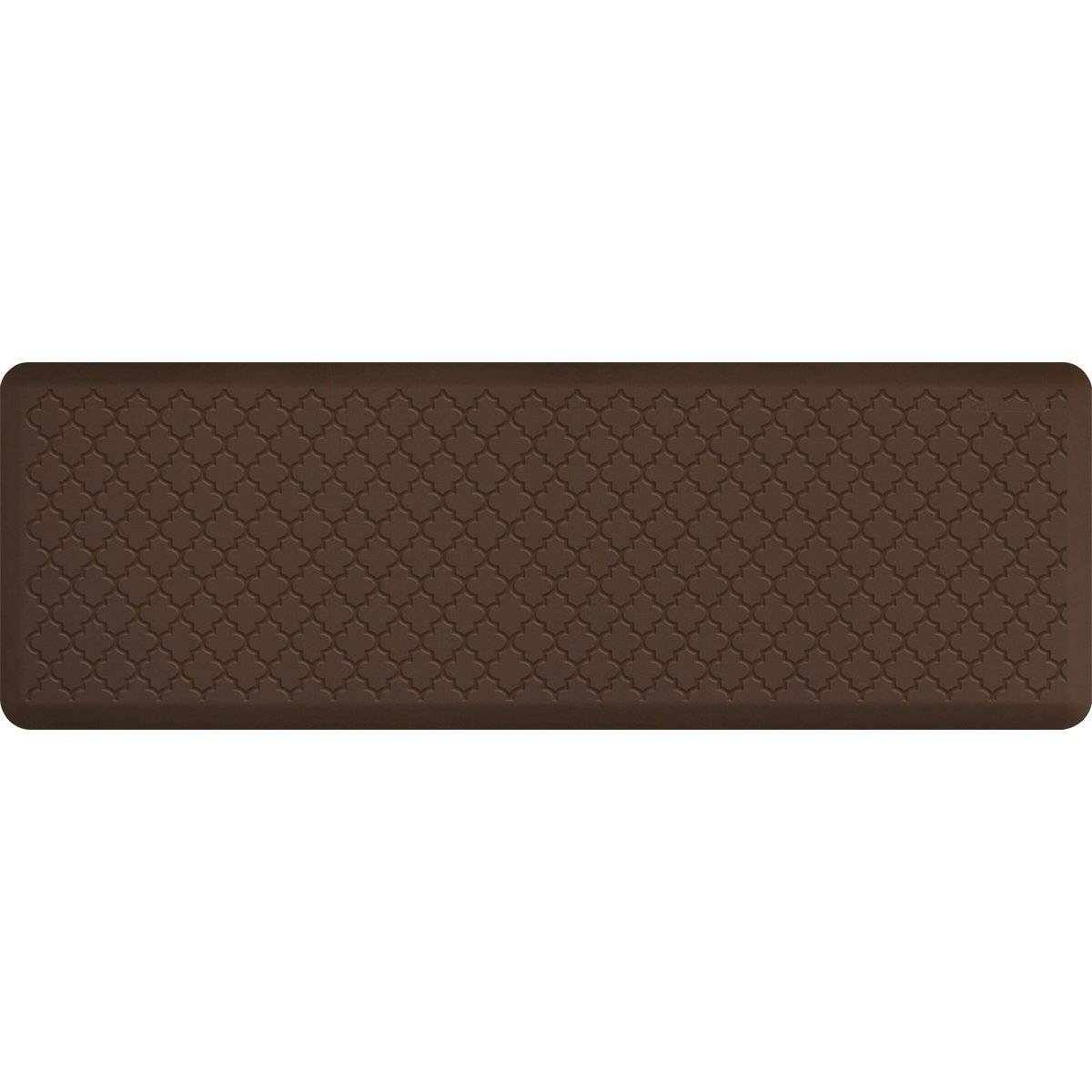 WellnessMats Trellis Motif 6' X 2' MT62WMRBRN, Brown A popular floor mat with elegant design. A kitchen mat that gives padded support.