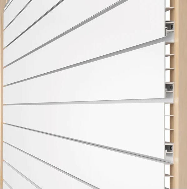 Proslat 8 ft. x 4 ft. PVC Slatwall - 4 pack 128 sq ft Light Gray P88407