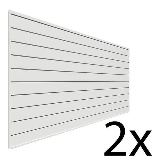 Proslat 8 ft. x 4 ft. PVC Slatwall - 2 pack 64 sq ft White P88202