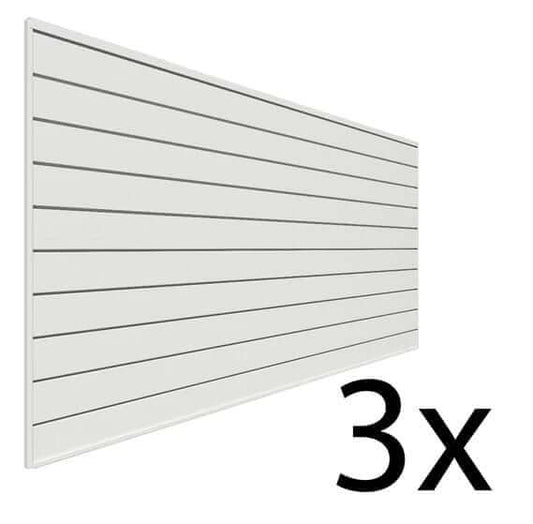 Proslat 8 ft. x 4 ft. PVC Slatwall - 3 pack 96 sq ft White P88302