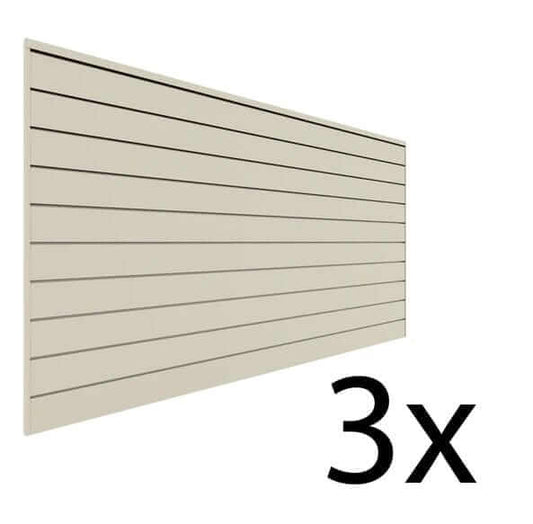Proslat 8 ft. x 4 ft. PVC Slatwall - 3 pack 96 sq ft Sandstone P88309