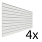Proslat 8 ft. x 4 ft. PVC Slatwall - 4 pack 128 sq ft White P88402