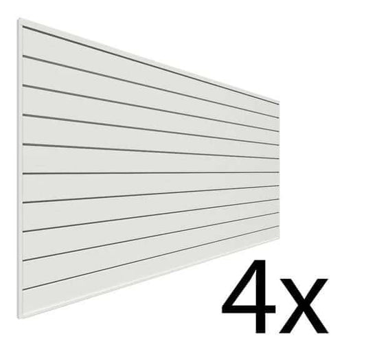 Proslat 8 ft. x 4 ft. PVC Slatwall - 4 pack 128 sq ft White P88402