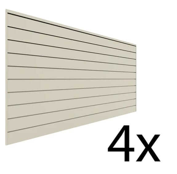 Proslat 8 ft. x 4 ft. PVC Slatwall - 4 pack 128 sq ft Sandstone P88409