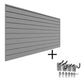 Proslat Garage Storage PVC Slatwall Mini Bundle - Light Gray 33011K