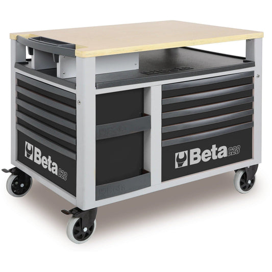 BETA Tools C28 O-SUPERTANK Rolling Tool Chest 10 DRAWER - Garage Tools Storage - Black