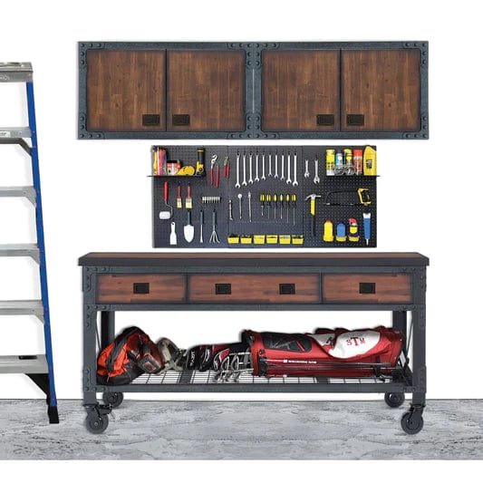 Duramax 4-Piece Garage Storage Combo Set with Worktable, Wall Cabinets and  Free Standing Cabinet