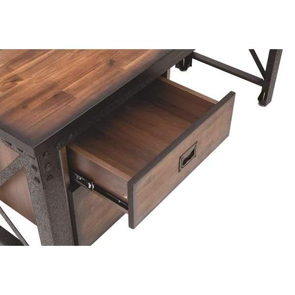 Duramax Jackson 62" Industrial Metal & Wood desk with drawers 68050