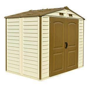 Duramax 8' x 6' StoreAll Vinyl Shed with Foundation 30115 - Garage Tools Storage